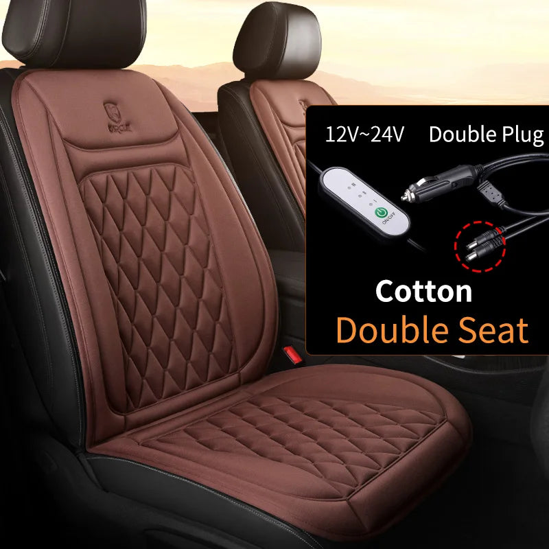 New Heated Car Seat Cover 12-24v Fast Car Seat Heater Cloth/Flannel Heated Car Seat Protector 25W Seat Heating Cover Car Seat