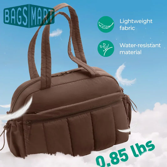 BAGSMART Women Duffle Bag for Travel with Wet Pocket Lightweight Water Resistant Carry on Weekender Gym Bag