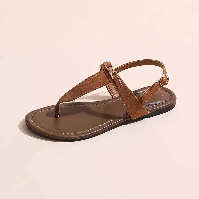 2025 Women's Shoes Fashion Daily Sandals Women Buckle Strap Flat With Outdoor Open Toe Female Shoe