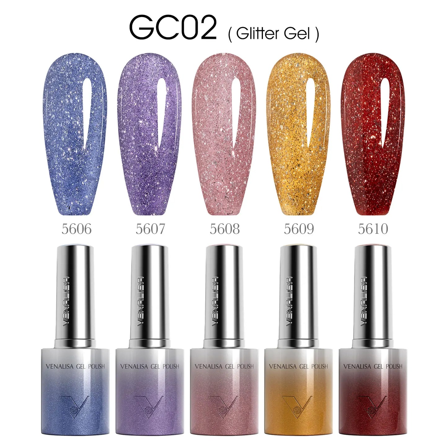 VENALISA TPO/HEMA FREE Gel Nail Polish Set 5 Colors 10ml Glitter Cat Eye UV LED Soak Off Gel Varnish Manicure Nail Art Kit DIY