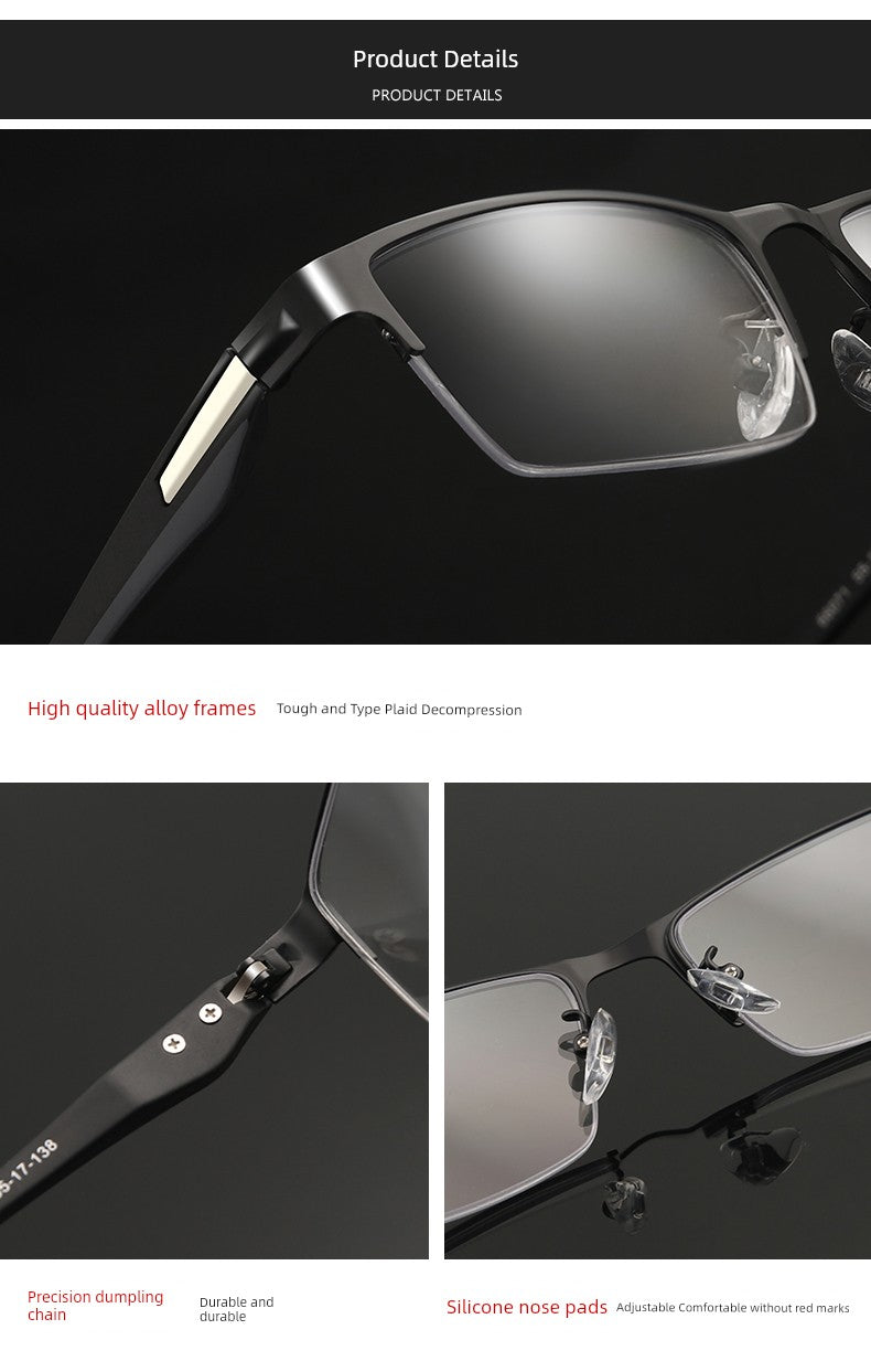 Reading Glasses Men's Automatic Adjustment Degree Intelligent Zoom Dual-Use HD Middle-Aged and Elderly Anti-blue Light Presbyopic Glasses