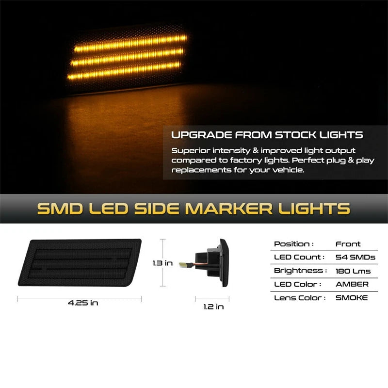 2Pcs LED Side Marker Light Turn Signal Lamps Parking Lamp For Chrysler 300 2005 2006 2007 2008 2009 2010 Car Accessories