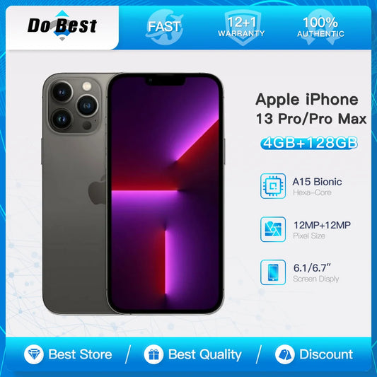 Apple iPhone 13 Pro/13 Pro Max 5G Mobile Phone 6.1"/6.7" 120Hz Super Retina OLED NFC A15 Bionic Hexa-Core Unlocked IOS CellPhone