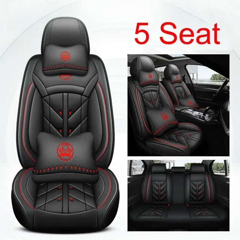 Universal Style Full Coverage Car Seat Cover for Ford Focus Mk4 Audi A6 4F W211 Skoda Kodiaq Clio 4 Car Accessories Pu Leather