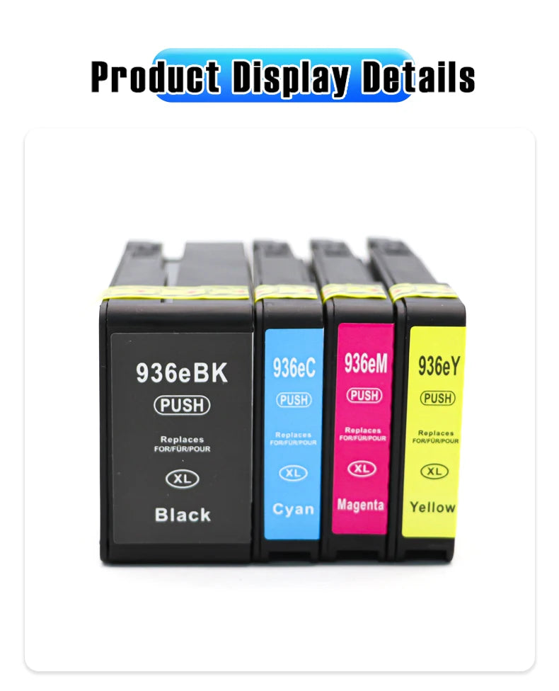 Suitable for daily use 936 937 938 ink cartridges，for HP Officejet pro 9110b 9120 9130 9720 9730 4S6X3A 4S6X0A printer 936e