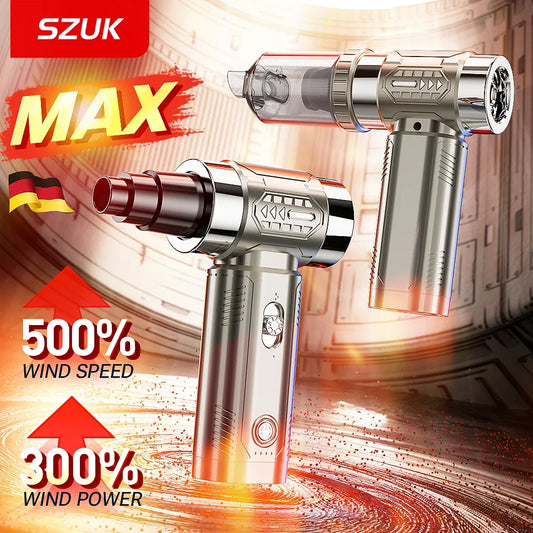 SZUK Mini Air Blower Brushless Motor Turbo Jet Fan Handheld Portable Duct Fan Turbofan Powerful Air Blower Car Vacuum Cleaner