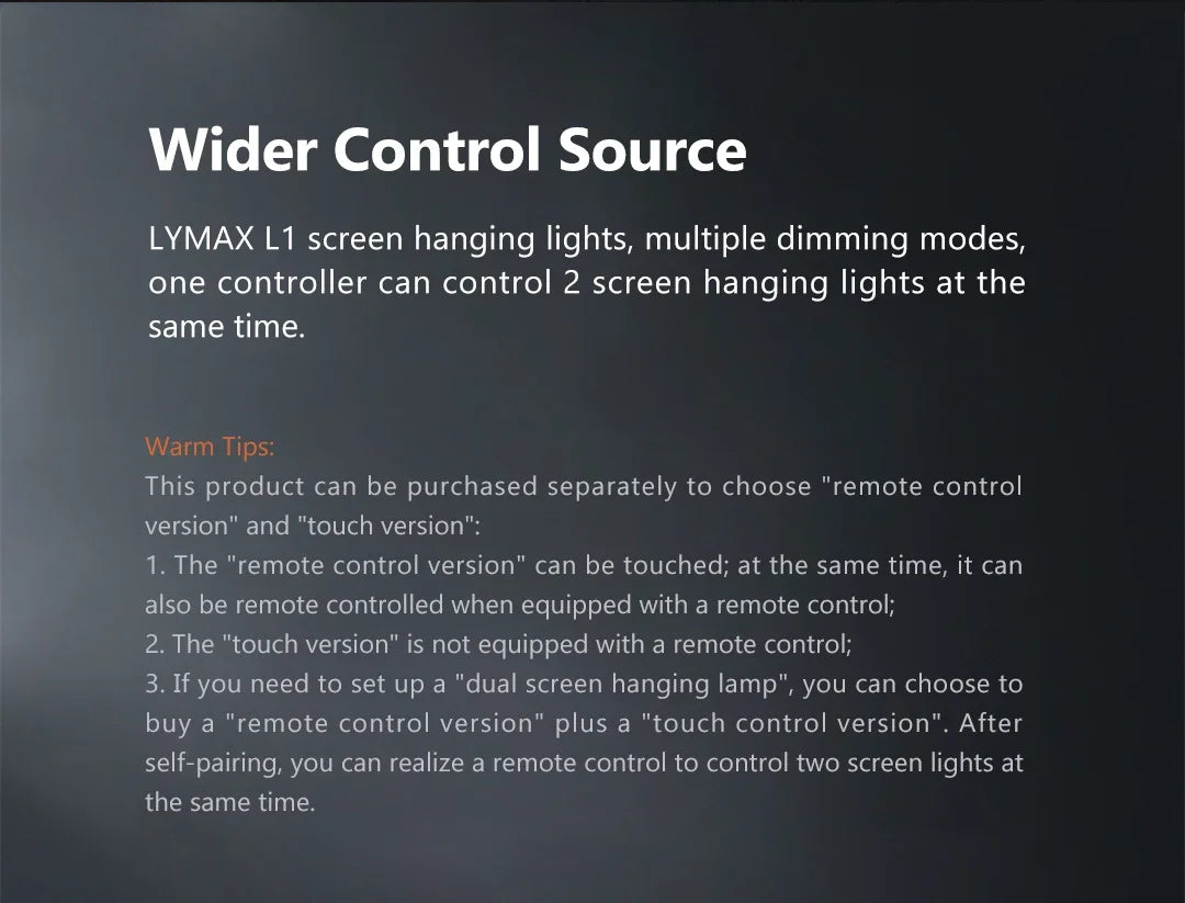 LYMAX M2/M2Plus Desk Lamp Screen bar Display Hanging Light Eye Protection PC Computer Monitor Light Bar Wireless Remote Control