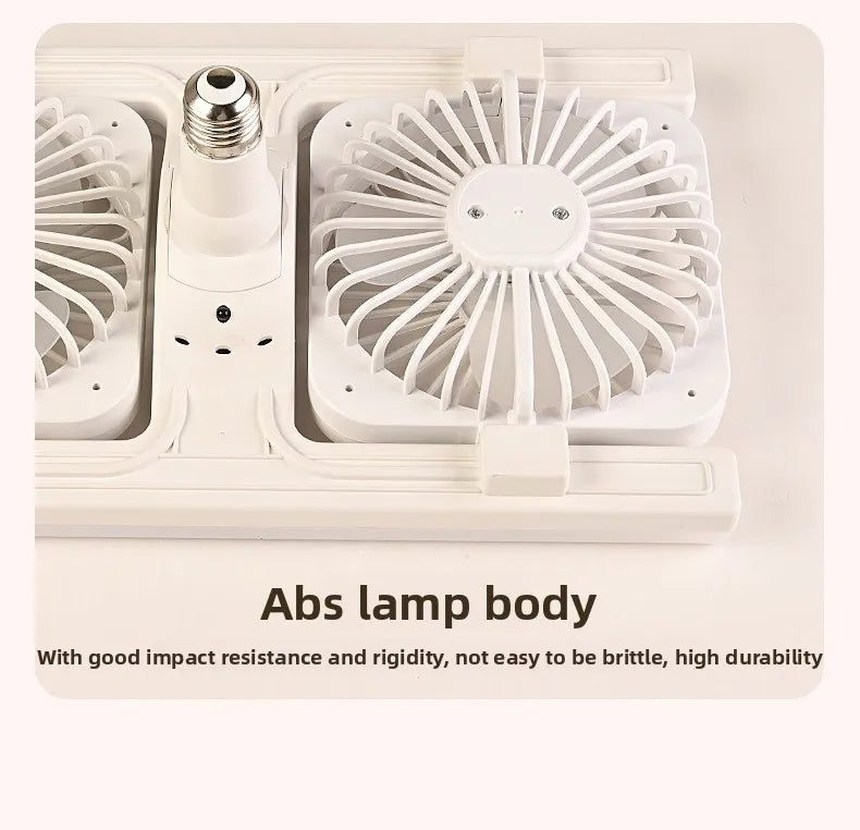 3000K-6000K E27 Ceiling Fan Light with Remote Control Dimming Speed Control Dual Head Fan for Air Circulation Silent Fan Light