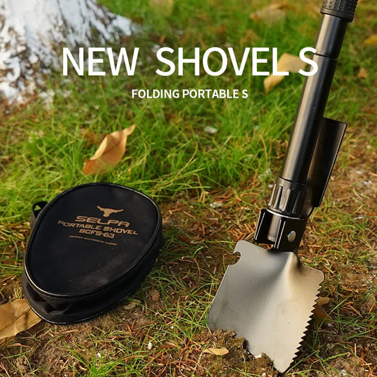 Portable Folding Shovel Outdoor Multifunctional Military Engineer Shovel Mountaineering Camping Survival Emergency Tool