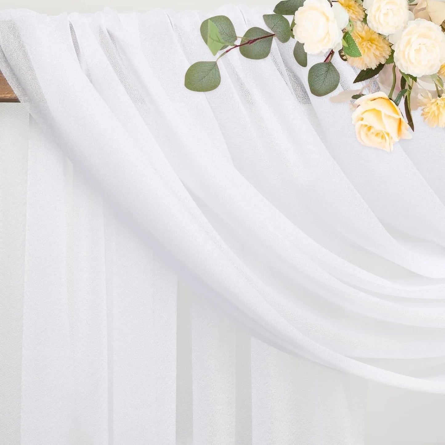 Beautiful Chiffon Drapes Arched Door Chiffon Curtains Wedding Decor Fabric Outdoor Decoration Hanging Curtains Wedding Lawn