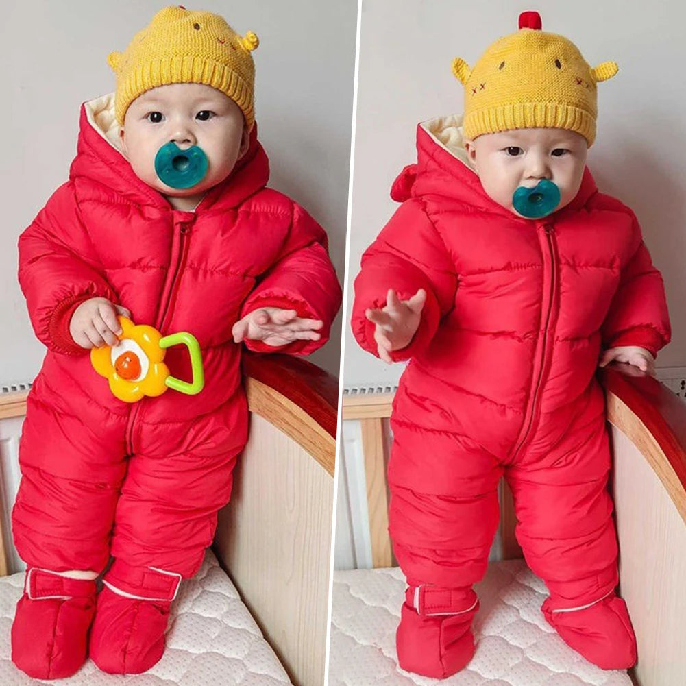 LPATTERN Toddlers Winter Romper,Hood Windproof Babies Jumpsuits,Infant Boys Overalls,Girls Sonwsuits,Warm Children's Outfits