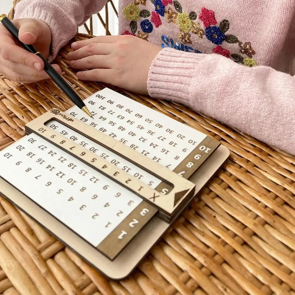 Children Wooden Slidable Multiplication Tables Montessori Toys Math Counting Board Teaching Tool Learn Educational Toys for Kids