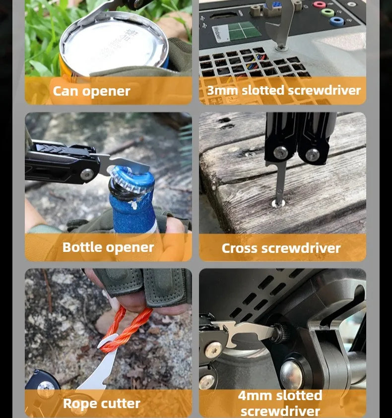Outdoor Camping Folding Tool Pliers Organizer Opening Jars Bottles Tool Pliers Multi Purpose Pockets Hand Tools Electrician