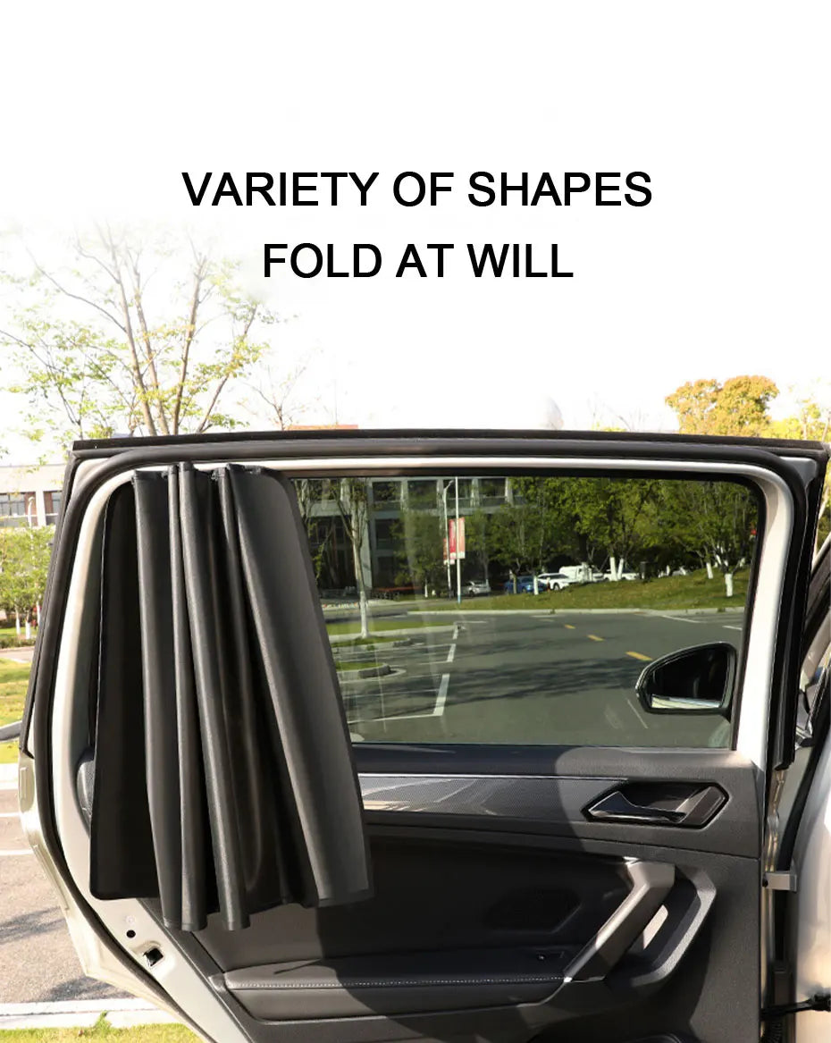 SEAMETAL Magnet Car Side Window Curtain 2Pcs Car Sun Shade Privacy Curtains Front/Rear Window UV Blocking Summer Sunshade Cover