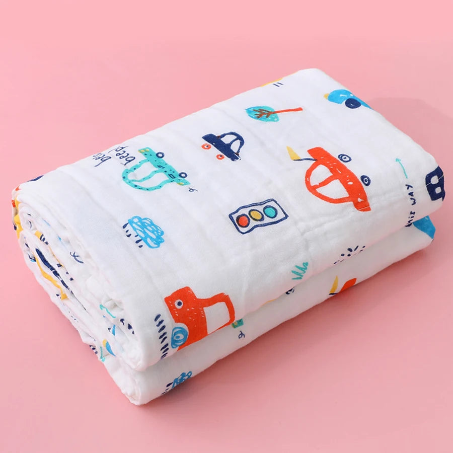 Baby Washcloth 4-Layer Gauze Infant Bath Towel Newborn Bathrobe Cotton Blanket for Boy Girl Children's Blanket Swaddle Wrap