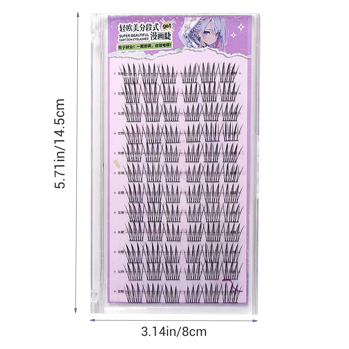 Natural lashes extension for professionals makeup 12 Cluster Eyelashes heat bonded premades volume Segmented Wispy Manga Lash