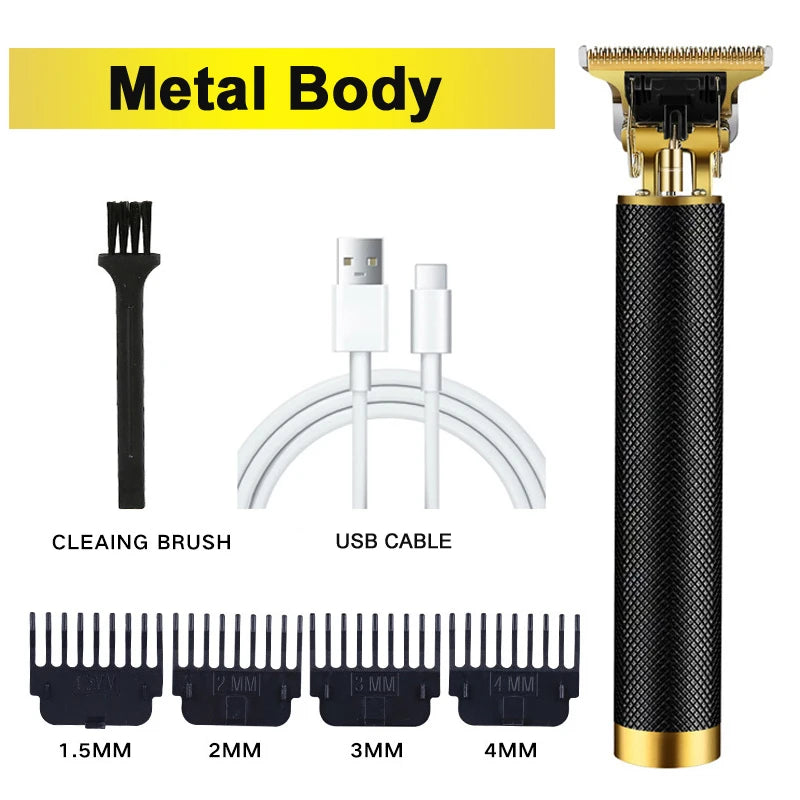 Professional Hair Trimmer Zero Gapped T-Blade Trimmer Cordless Rechargeable Edgers Clippers Electric Beard Trimmer Shaver