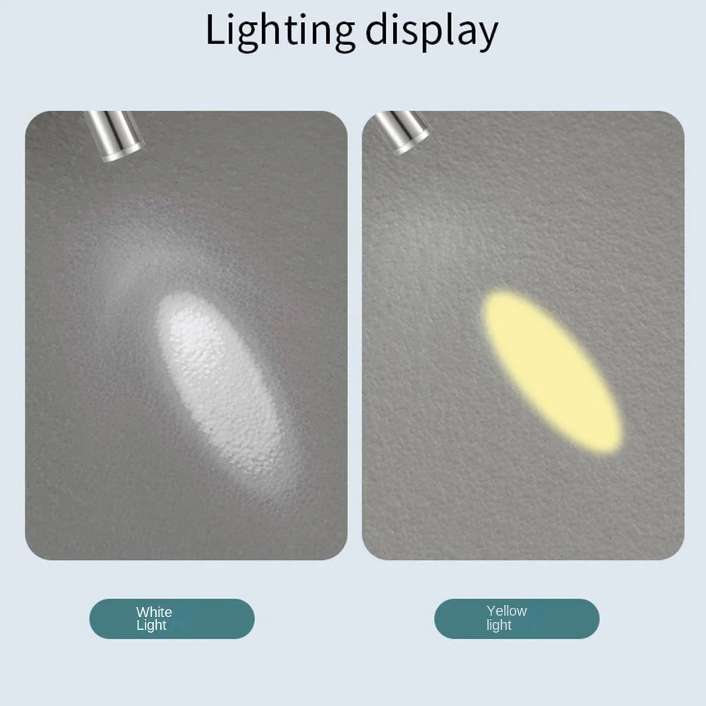 Stainless Steel Doctors Pen Light Yellow/ White Light with Steel Clip Nurse Pocket Flashlight Portable Water-proof