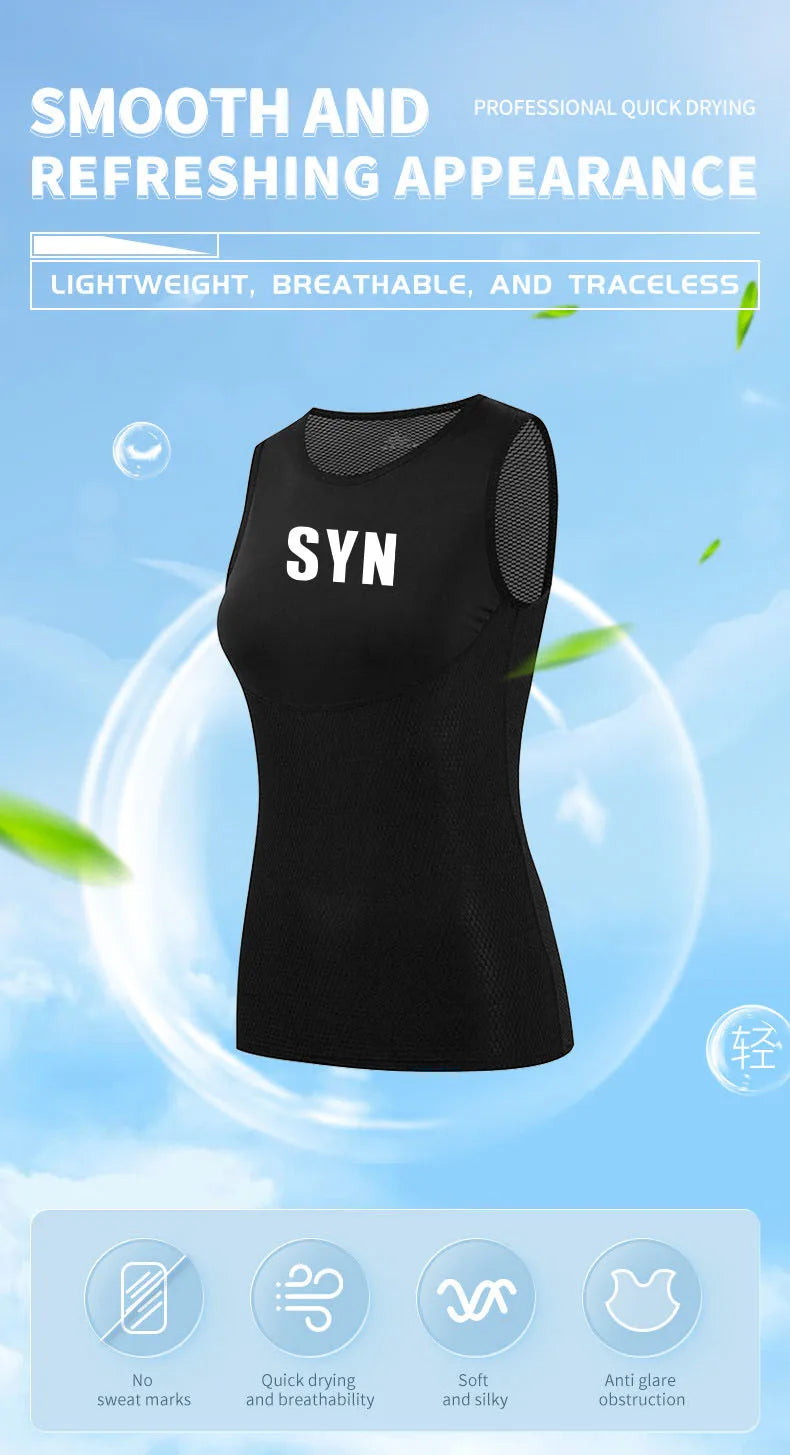 SYN Women's cycling vest summer quick drying clothes road bikes sleeveless cycling jerseys cycling underwear cycling base shirts