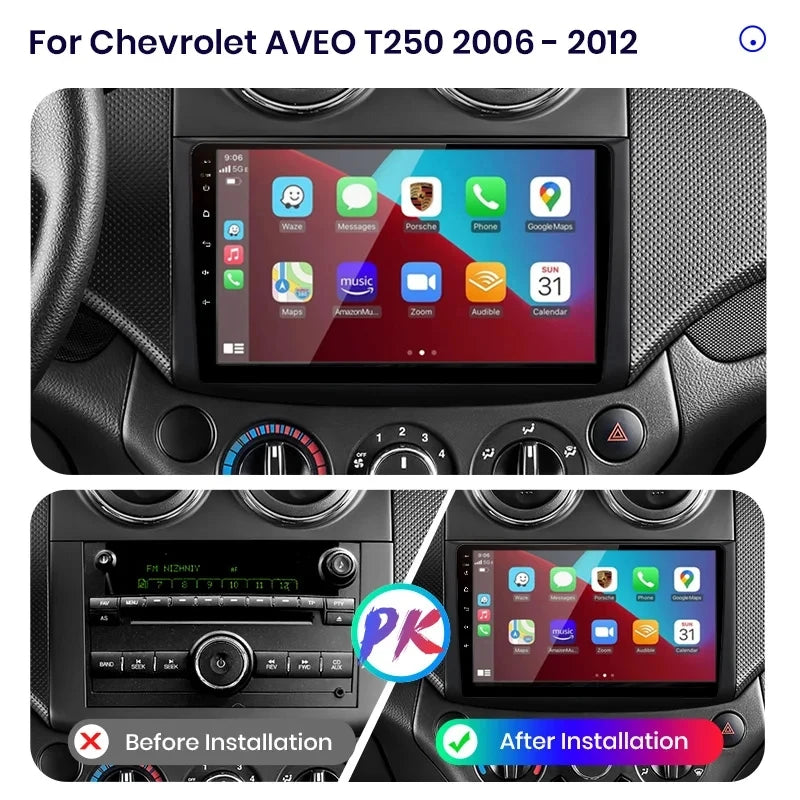 2din Android 15 Car Radio For Chevrolet AVEO T250 2006-2012 Carplay Android Auto Multimedia Stereo Player GPS Navi DSP HD Audio