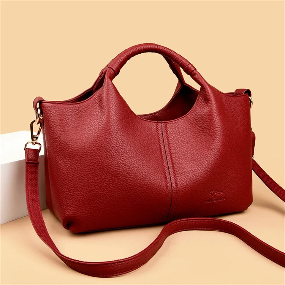 High Quality Soft Leather Women's Handbag Tote Bag Fashion Luxury Women Shoulder Bag Trendy Female Commute Crossbody Bags Wallet