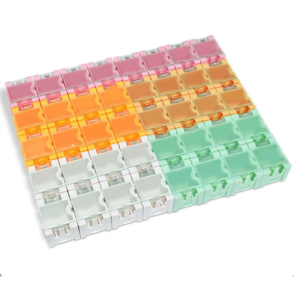 10pcs Electronic Component Container Cases Mini Storage Boxes Kit Plastic Mini Tool Box For Chip Screws Nuts 31.5x21.5x25mm