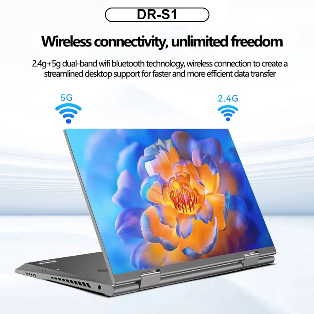 NEW 10.9 Inch 360° Fold Mini Laptop Intel N95 Touchscreens 16GB DDR5 Computer Notebook 2TB SSD Backlit Keyboard Tablet Laptop