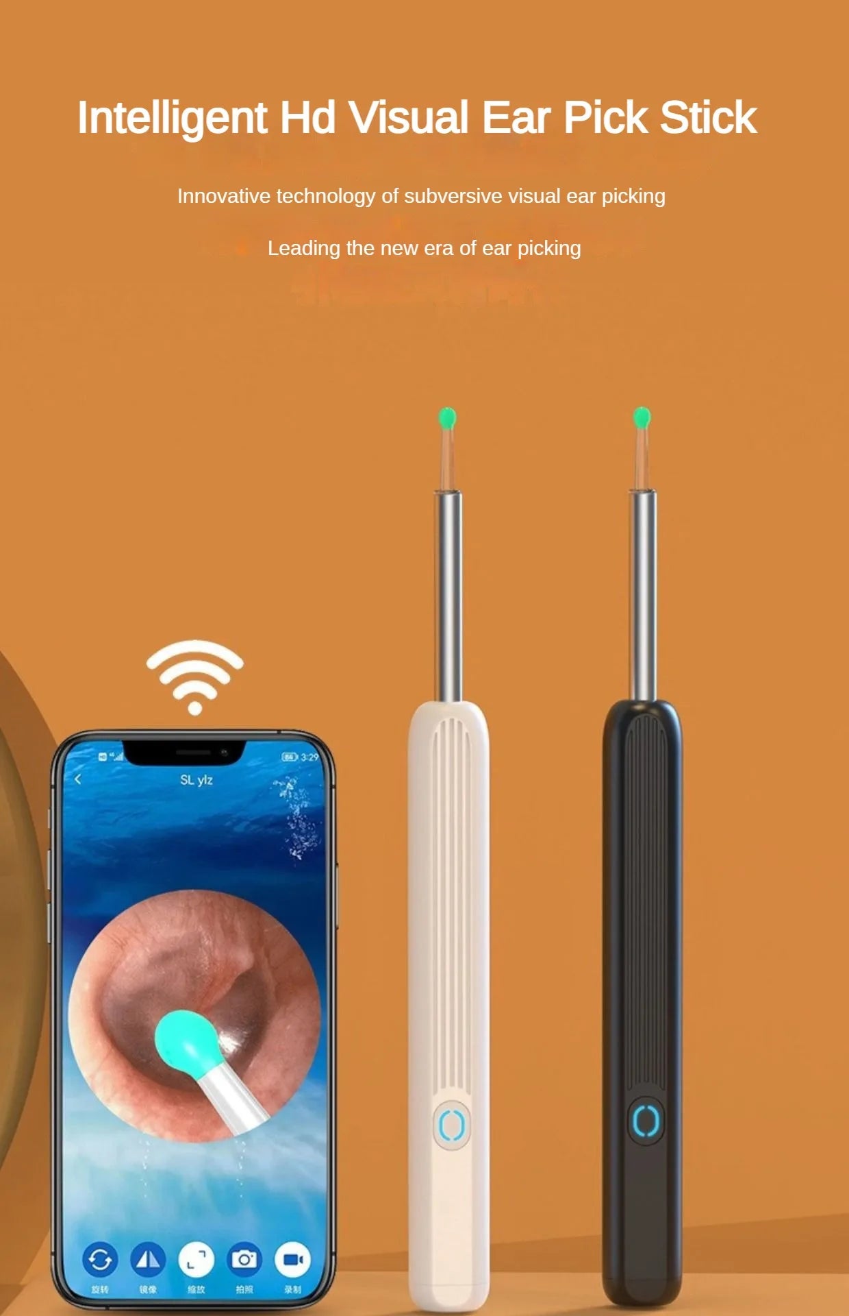 Smart Visual Ear Cleaner HD Ear Sticks Otoscope USB C Charging Endoscope Wax Removal Tool Earpick MIni Camera Health Care Set