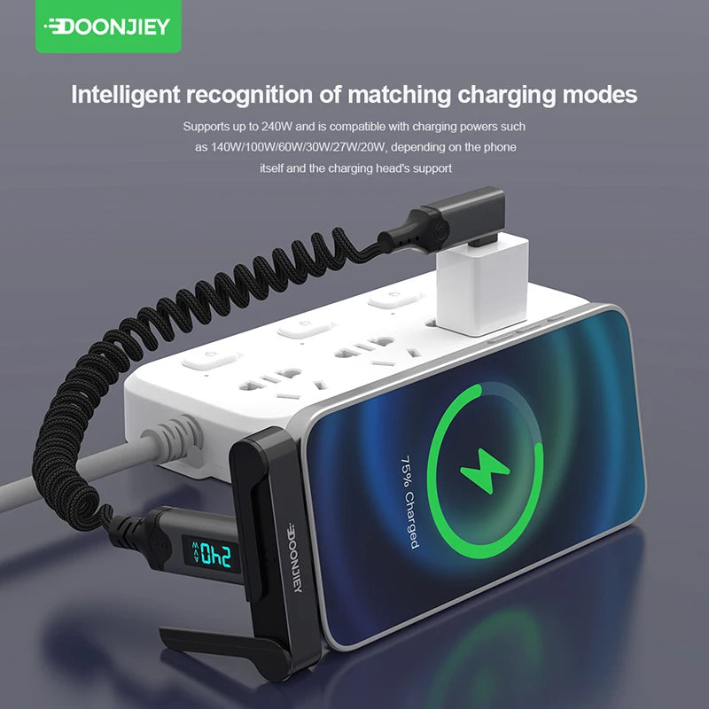 USB5.0 Type C Phone Stand Adapter 240W Fast Charging 120Gbps 16K Multi-function Foldable Converter Compatible Thunderbolt 5/4