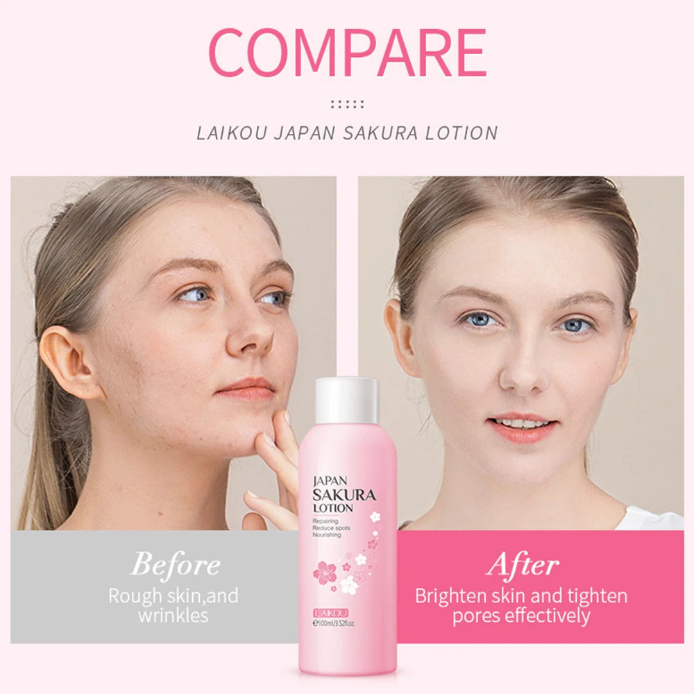 7pcs Sakura Skin Care Set Moisturizing Brightening Sunscreen Cleanser Fine Lines Delay Skin Aging  Nourish Daily Face Care Suit