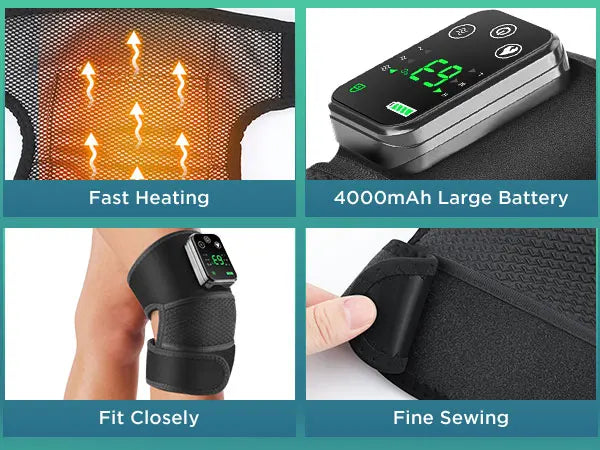 3 in 1 Heating Pad Shoulder Knee Elbow Brace for Arthritis Hot Compresss Joint Massage Strap Promote Blood Circulation Kneepad