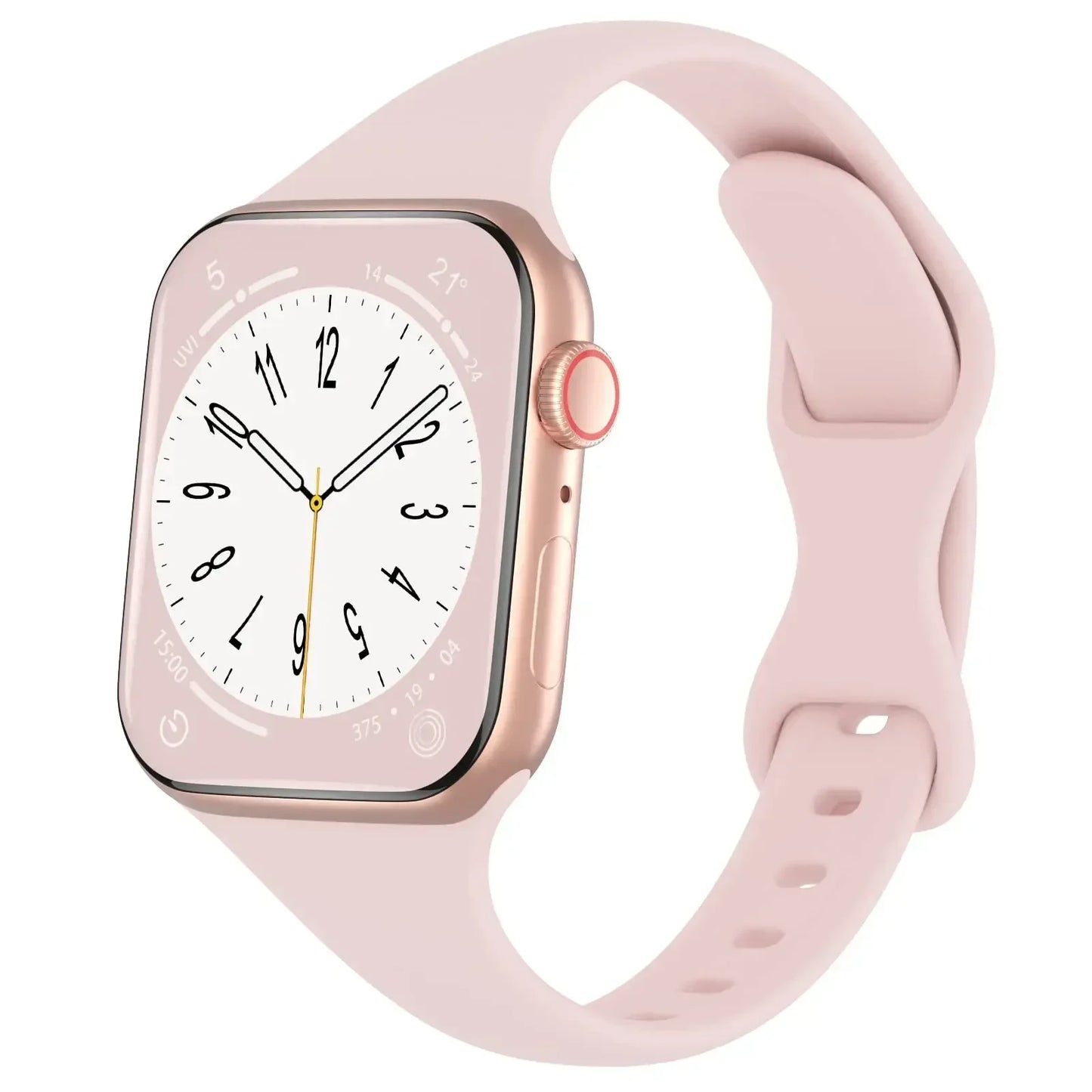 Thin Silicone Strap For Apple Watch 40mm 44mm 45mm 41mm 38mm 42mm Solid Color Strap Bracelet For IWatch Series 1 2 3 4 5 6 SE 7
