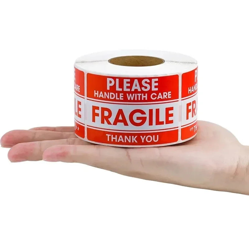 Fragile Warning Sticker 250PCS/Roll Shipping Labels Stickers For Delivery Glass Product Warning Labels Adhesive Mini Papers