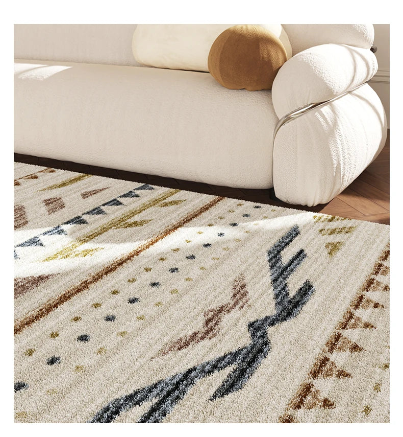 VIKAMA New Design Warm Wave Retro Winter Warm Non-slip Floor Mats Living Room Bedroom Sofa Washable Dirt-resistant Carpet