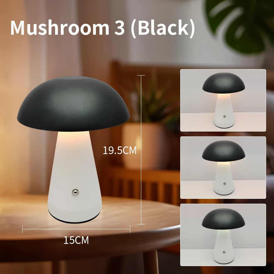 Minimalist Nordic Mushroom LED Desk Lamp Touch Dimming Bedhead Night Light Reading Light Restaurant Bedroom Decorative Lighting