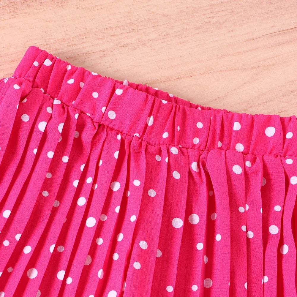 Cartoon Avatar with Short Sleeves and Wide Leg Pants 2pcs Set 2-7 Years Old Baby Girl's Casual Clothing Set Summer