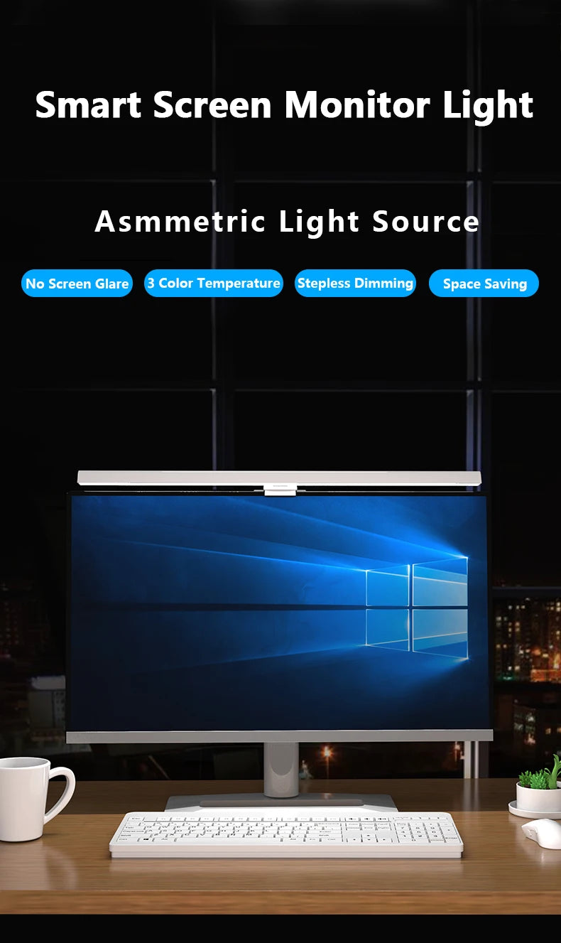50cm Computer Monitor Light Bar Screen Hanging Lights Stepless Dimming USB Desk Lamp For Study Reading Light Table Monitor Lamp