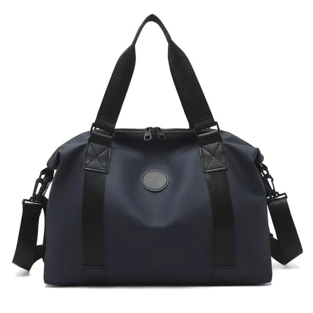 Large-Capacity Womens Travel Tote Bags Solid Color with Zipper Gym Fitness HandBag Overnight Bag Duffel Bag Sports Shoulder Pack