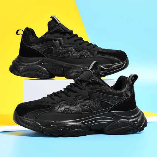 Sports shoes men's four season casual fashion outdoor thick sole breathable comfortable anti slip wear-resistant casual sneakers