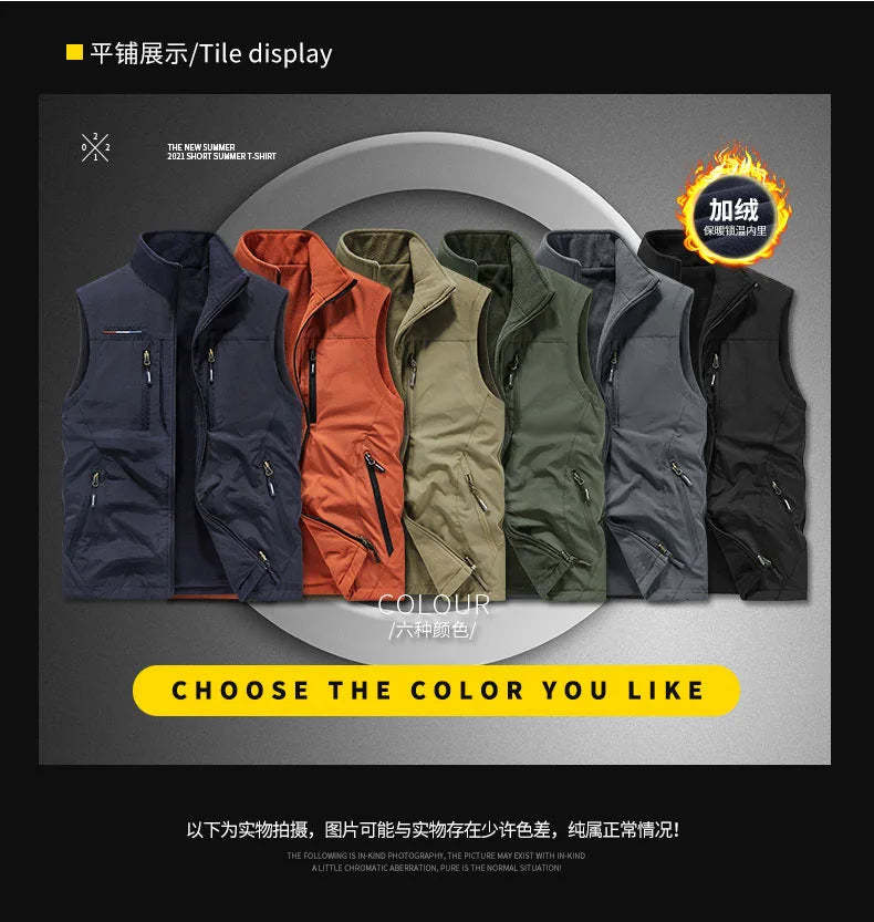 Multi-pocket Vest, Outdoor Activities, Rock Climbing, Hiking, Camping, Fishing, Mountain Climbing, Traveling, Photography, Vest