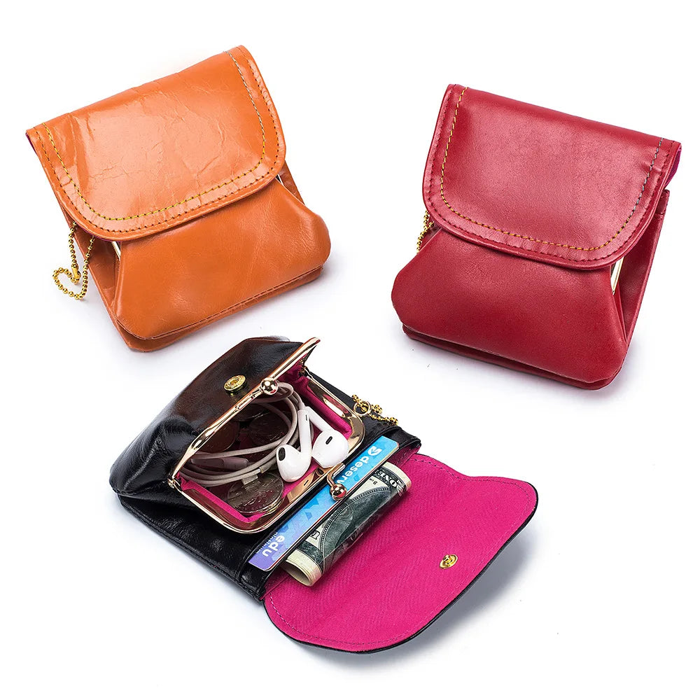 New Cowhide Wallets for Women Female Genuine Leather Purses Fashion Large Capacity Cute Wallet Money Bag Small Coin Card Holders