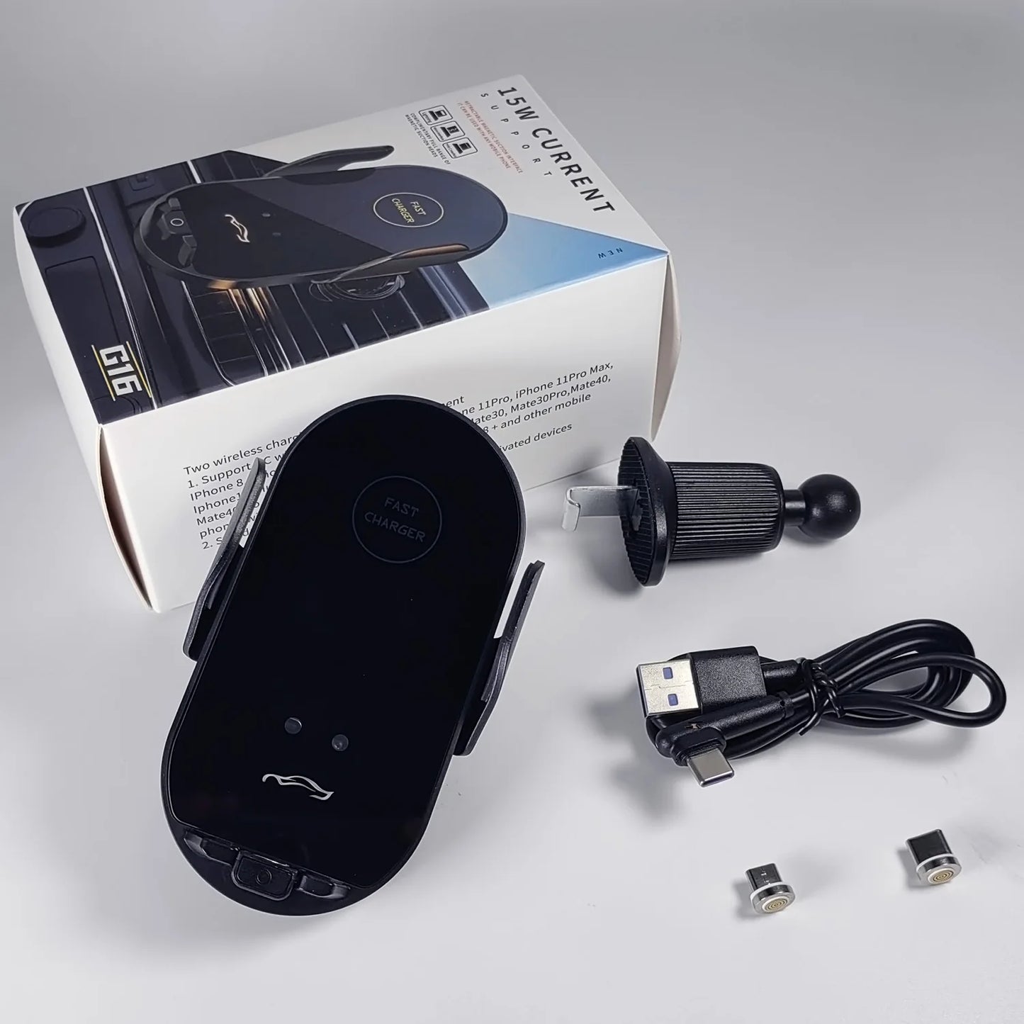For Ford Mustang 2015-2018 2019 2020 2021 Car Phone Holder Wireless Charging Bracket Base Gravity Stand Phone Mount Accessories