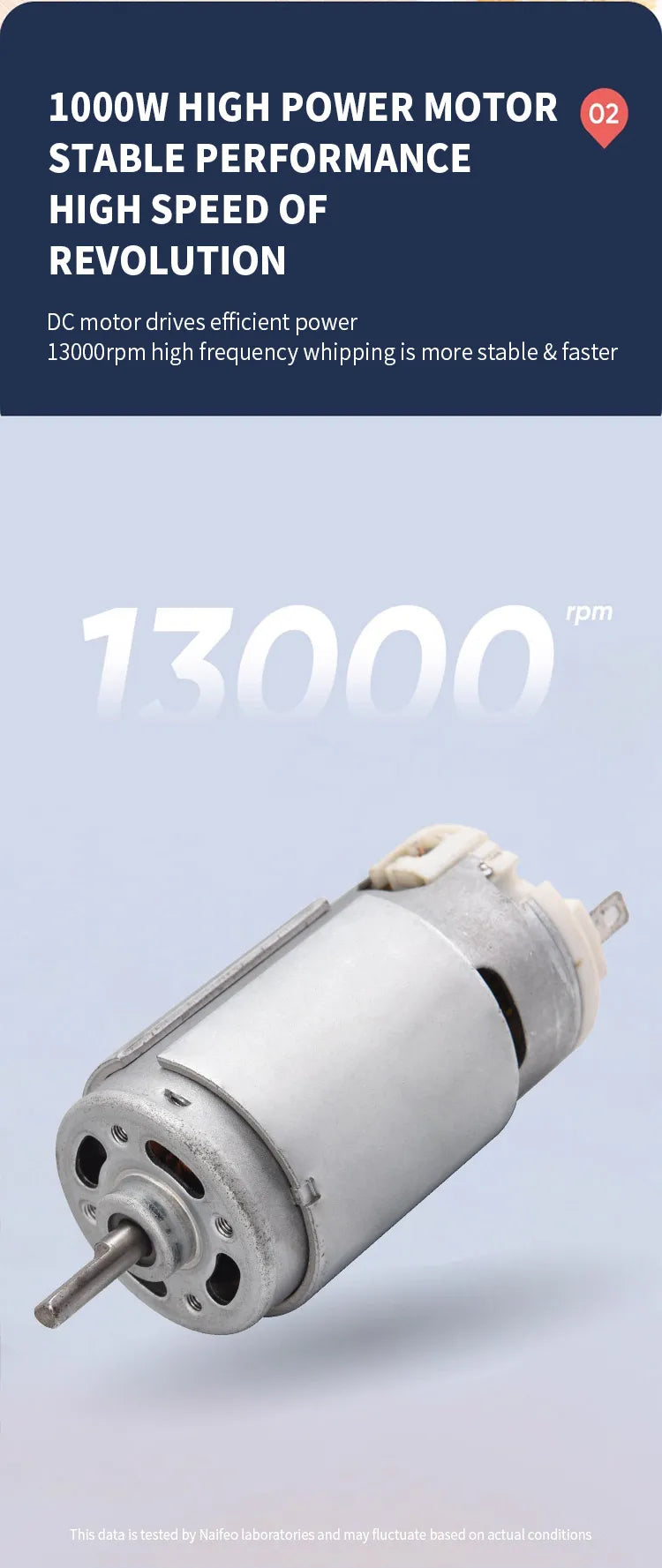 1000W Powerful Motor Handheld Blender Electric Mixer with Infinite Speed Control, Portable Kitchen Blender for Smoothies