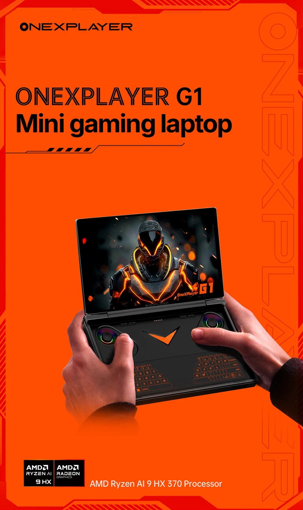 OneXPlayer G1 Gaming Laptop AMD Ryzen AI 9 HX 370 &amp; Intel Core Ultra 7 255H Portable 8.8 Inch 144Hz Dual-Mode Keyboard Computer