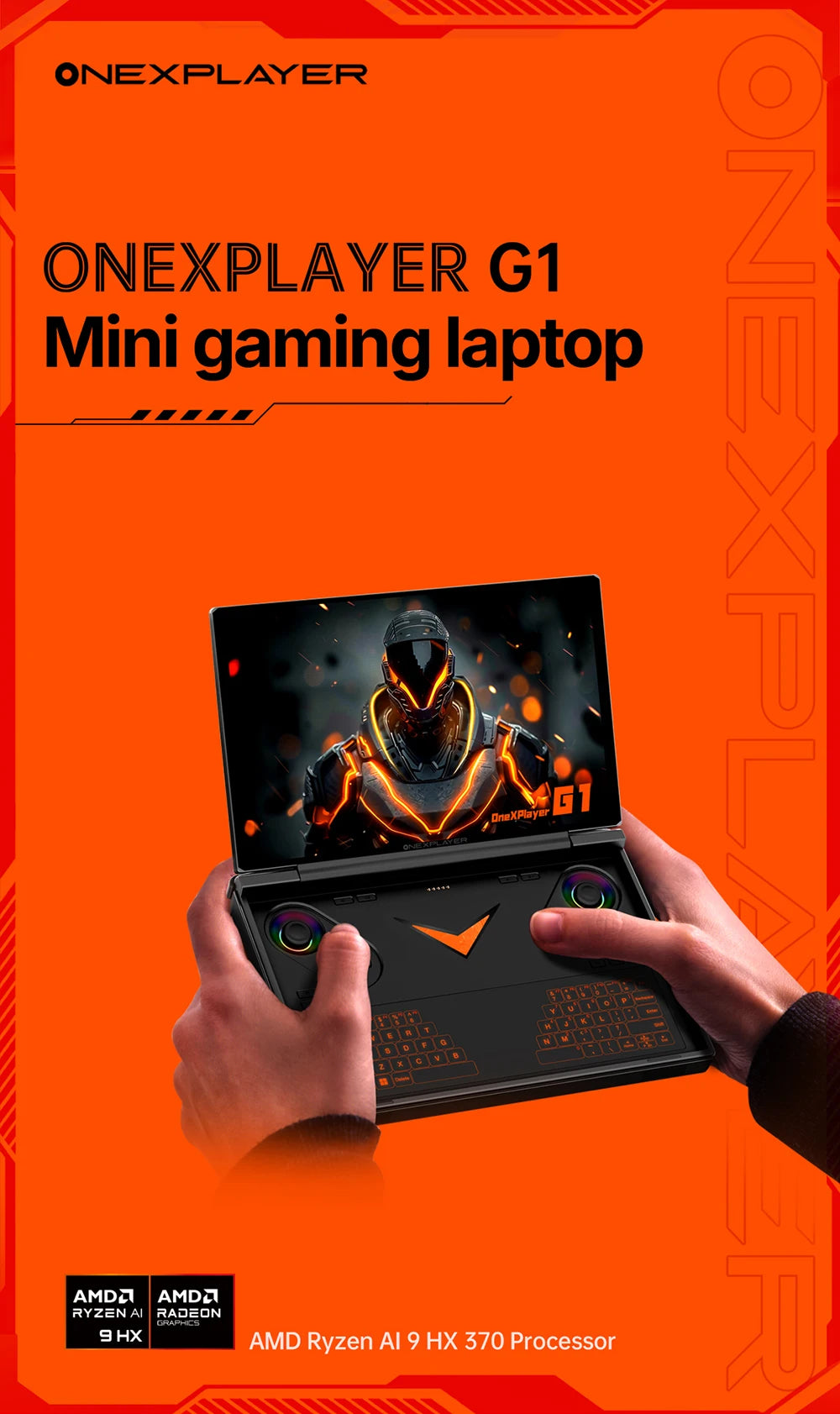 OneXPlayer G1 Gaming Laptop AMD Ryzen AI 9 HX 370 & Intel Core Ultra 7 255H Portable 8.8 Inch 144Hz Dual-Mode Keyboard Computer