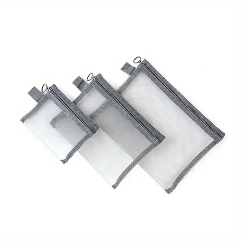 1/12pcs Mesh Clear Cosmetic Bags Small Large Black Makeup Bag Portable Travel Toiletry Organizer Case Lipstick Storage Pouch