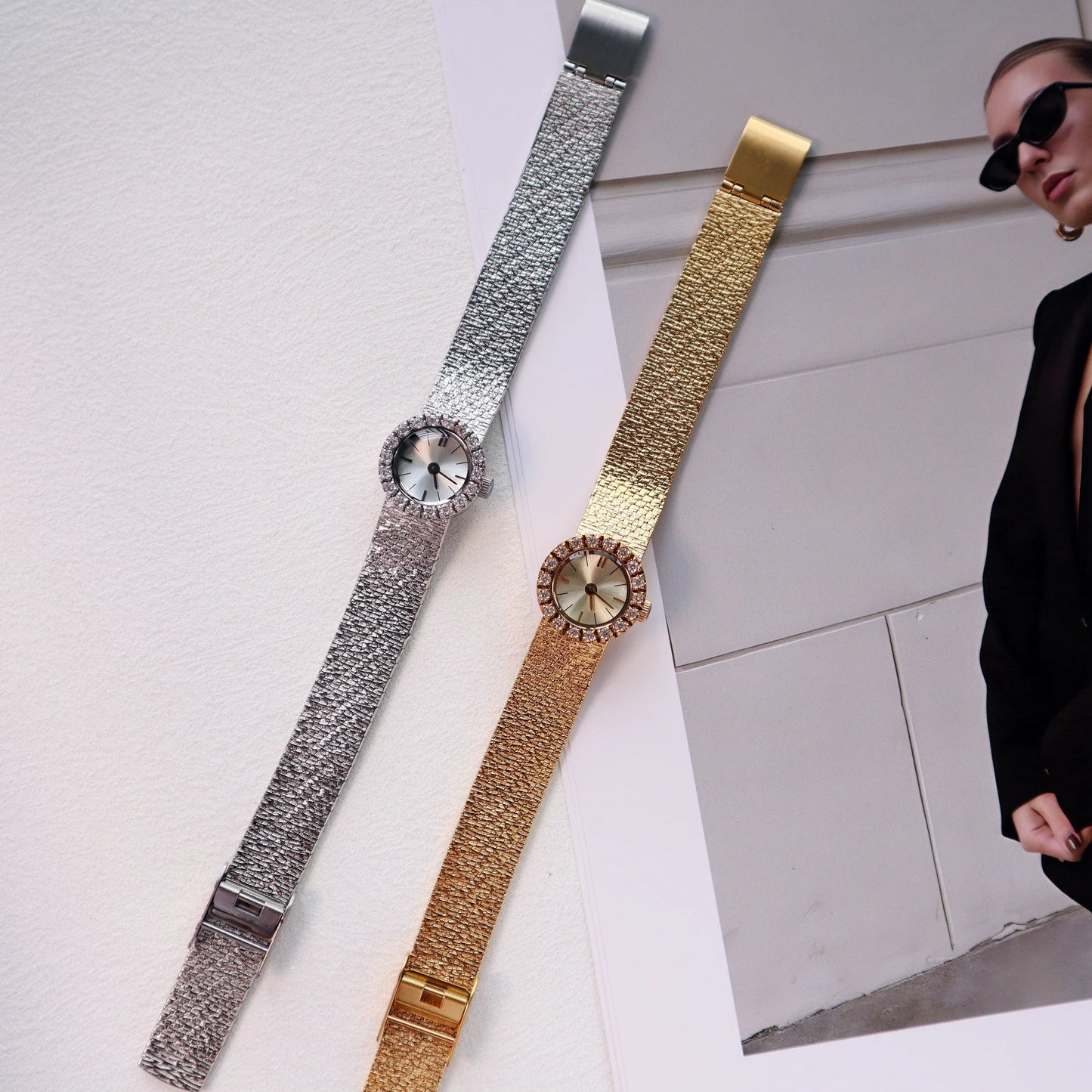 High Quality Brass 18K Gold Plated 2025 Vintage Lucky Small Retro Ladies Watch  Unique Steel Band Quartz High Quality