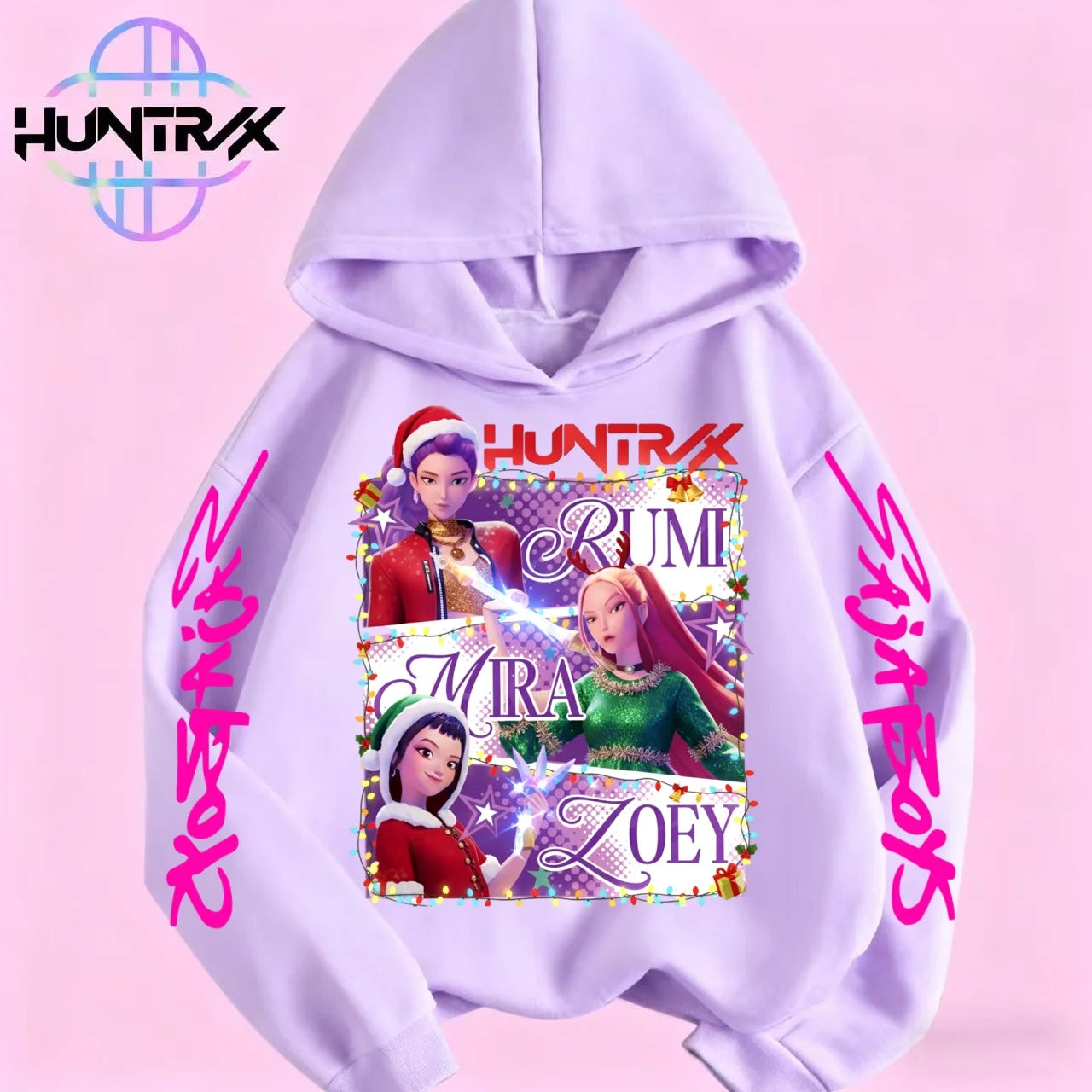 Christmas hooded sweatshirt baby pullover hooded sweatshirt KPop demon hunter Huntrix hooded sweatshirt children's boys fashion