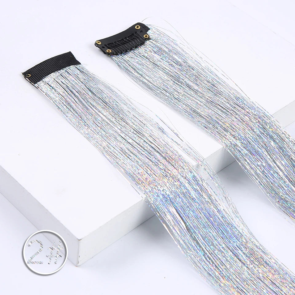 Colorful Hair Extensions Curly One Clip in Synthetic Long Hairpiece For Girls Women Kid Multi-colors Party Highlights Wig Piece