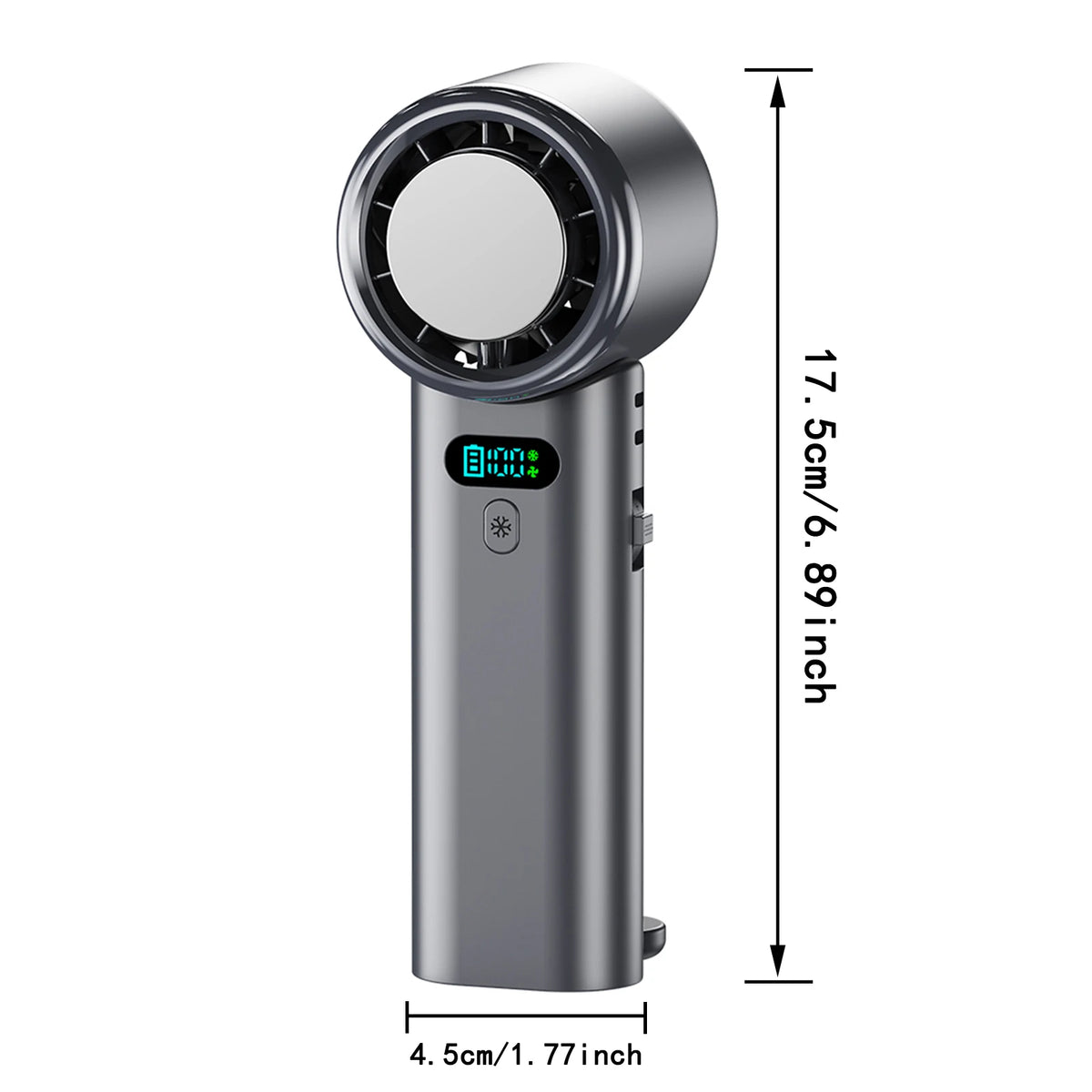 Ice Compress High-Speed Cooling Fan Handheld Fans USB Rechargeable Portable Mini Fan LED Digital Display, Travel, Camping